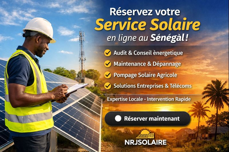 đ NRJSOLAIRE lance la rĂ©servation en ligne de ses services solaires au SĂ©nĂ©gal